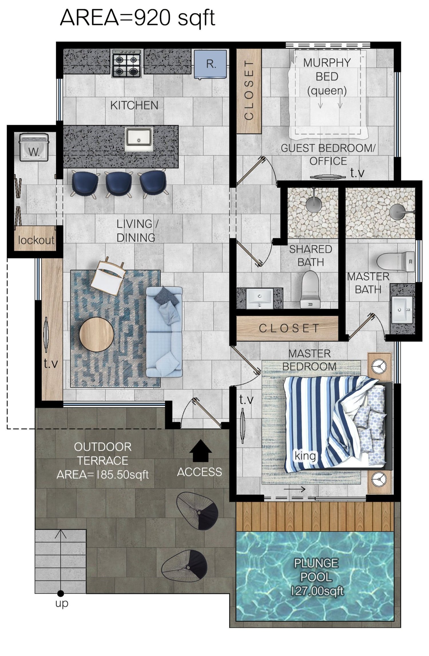 Floor plan of the Cotinga home