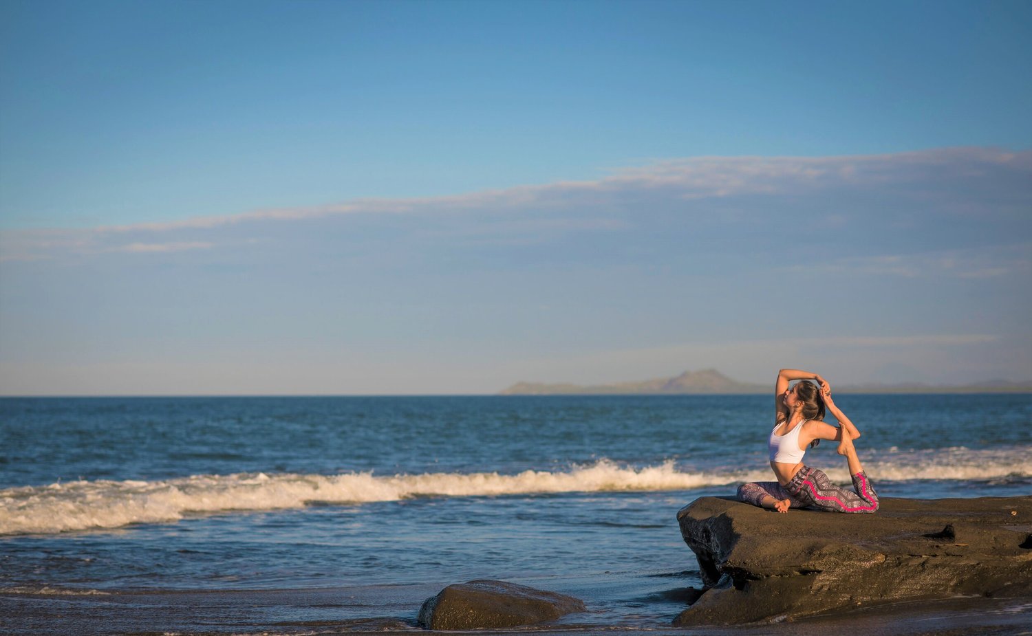 Yoga class outdoors