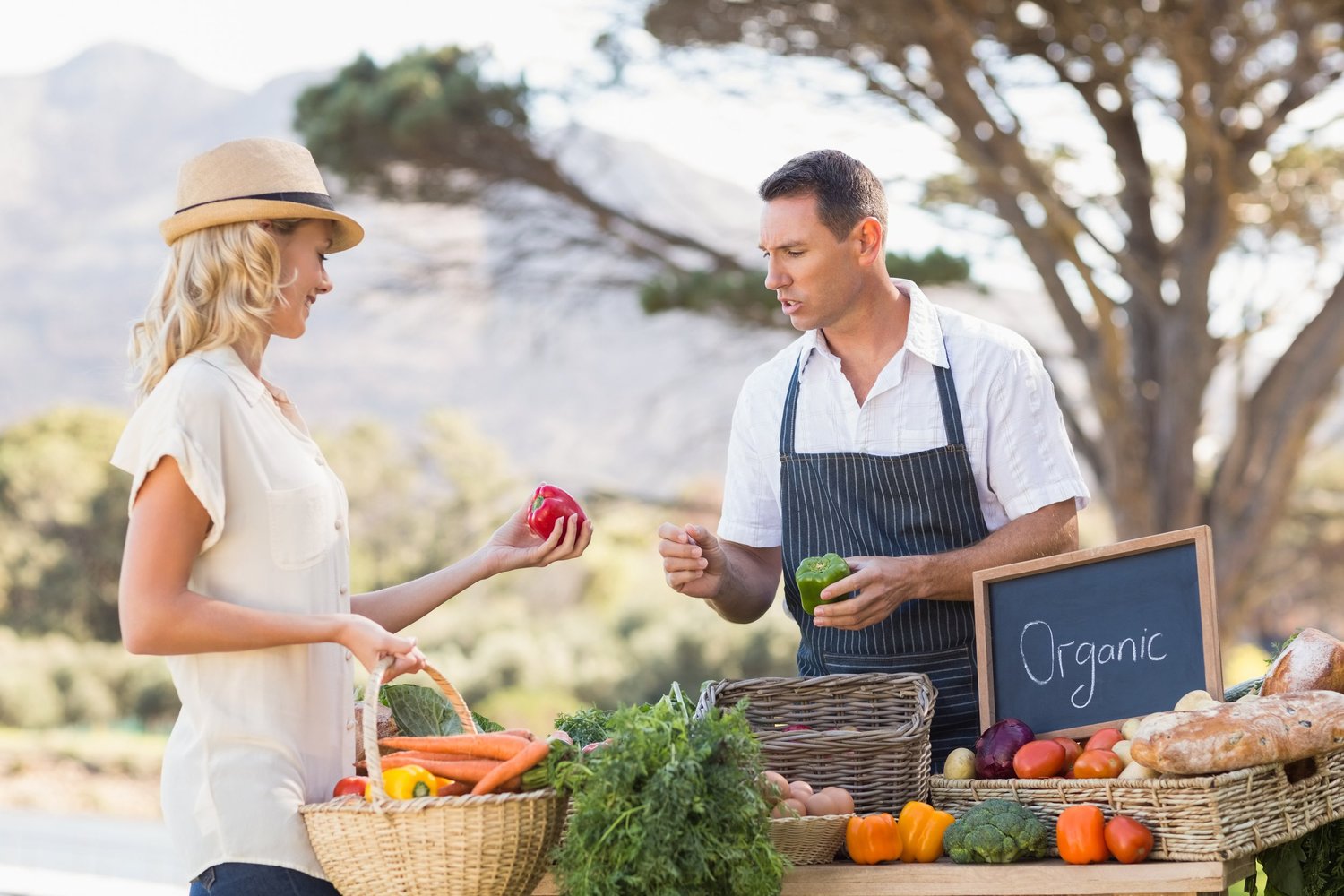 Shopper at a local farmers market