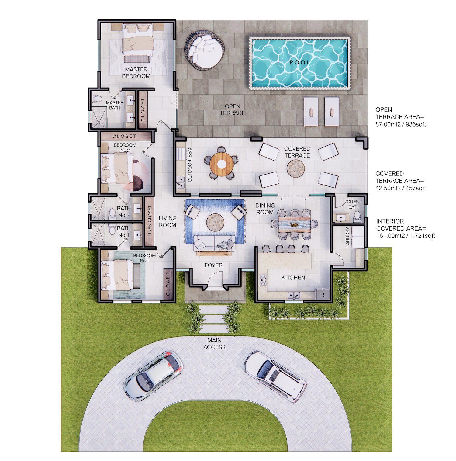 Floor plan of the Jacana home