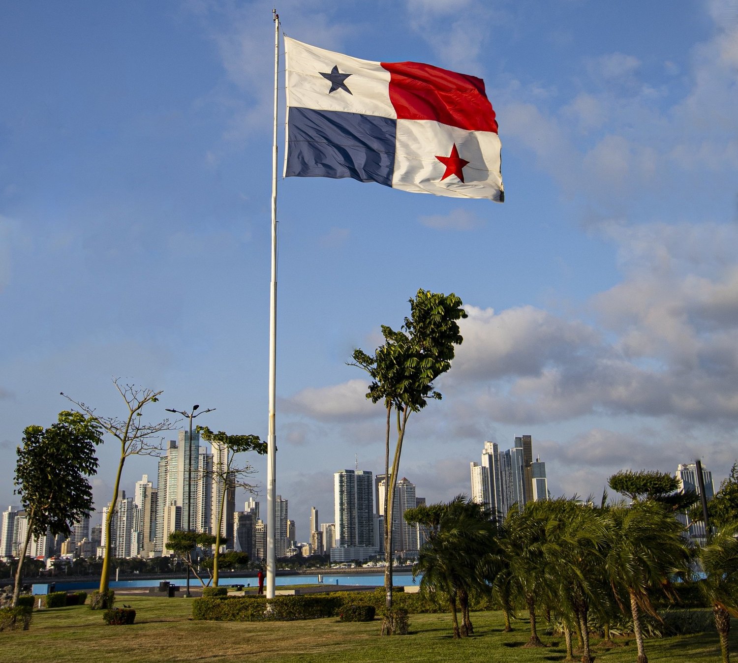 Flag of Panama waving